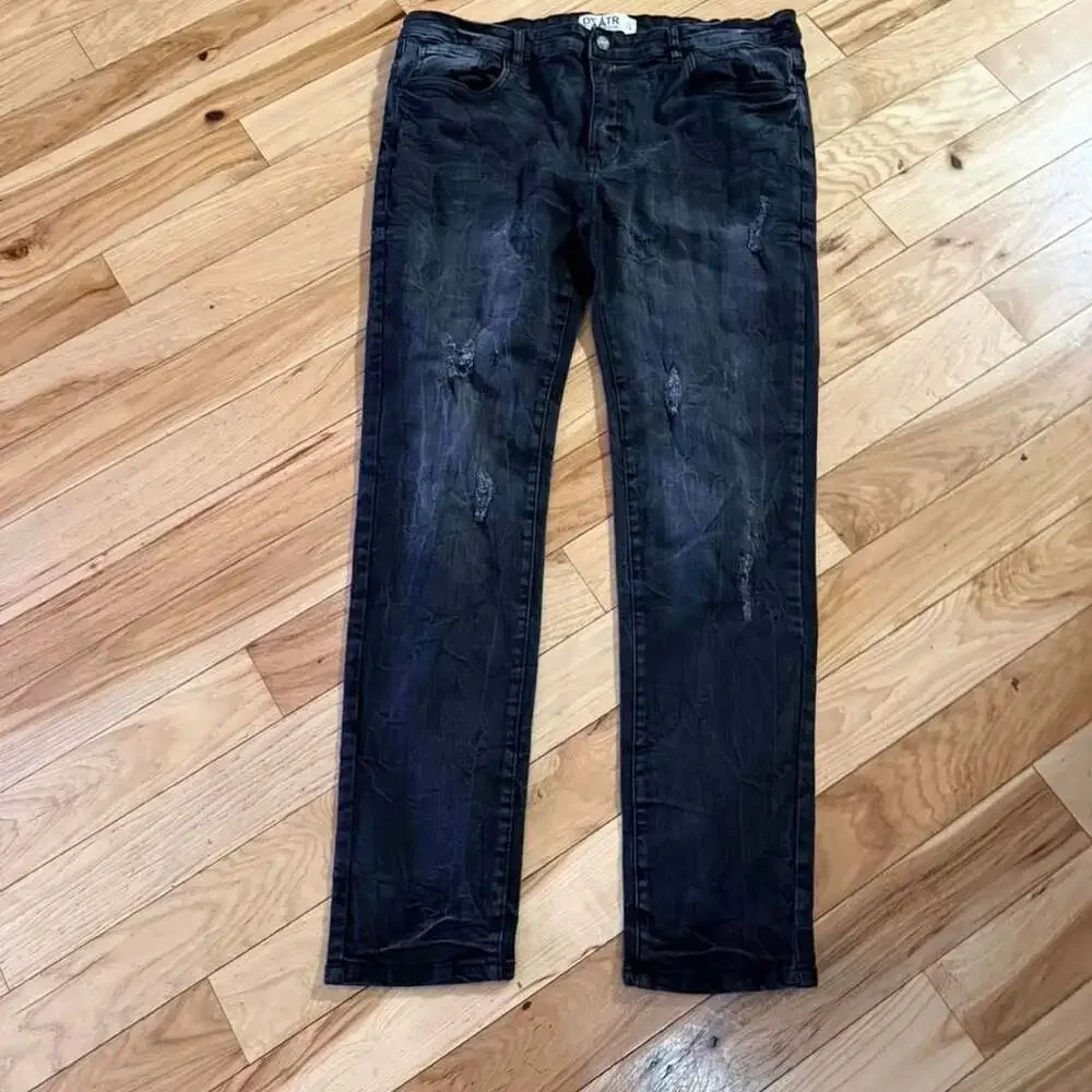 DSATR Premium Disaster Black Distressed Jeans Size 38